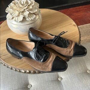 Tanino Crisci Black Patent Leather Cap Toe Suede Oxford Lace Ups Size 40